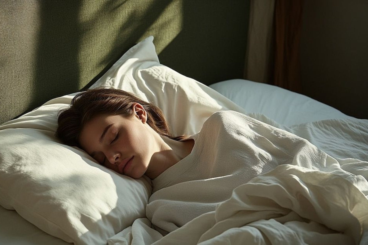 Person enjoying restful, restorative sleep after fasting